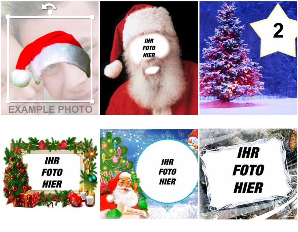 Fotomontagen und Bilderrahmen für Weihnachten