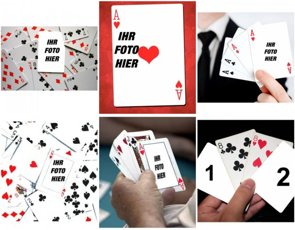 Fotomontagen und Rahmen von Poker