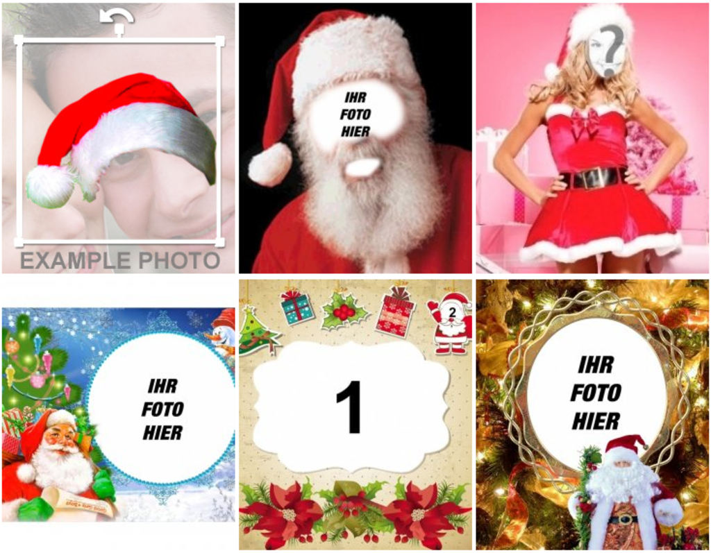 Lustige Fotomontagen von Santa Claus und Weihnachts