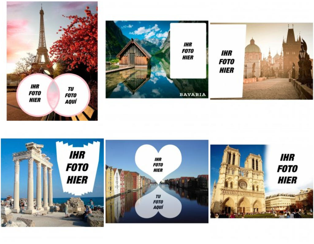Postkarten mit Landschaften von Europa