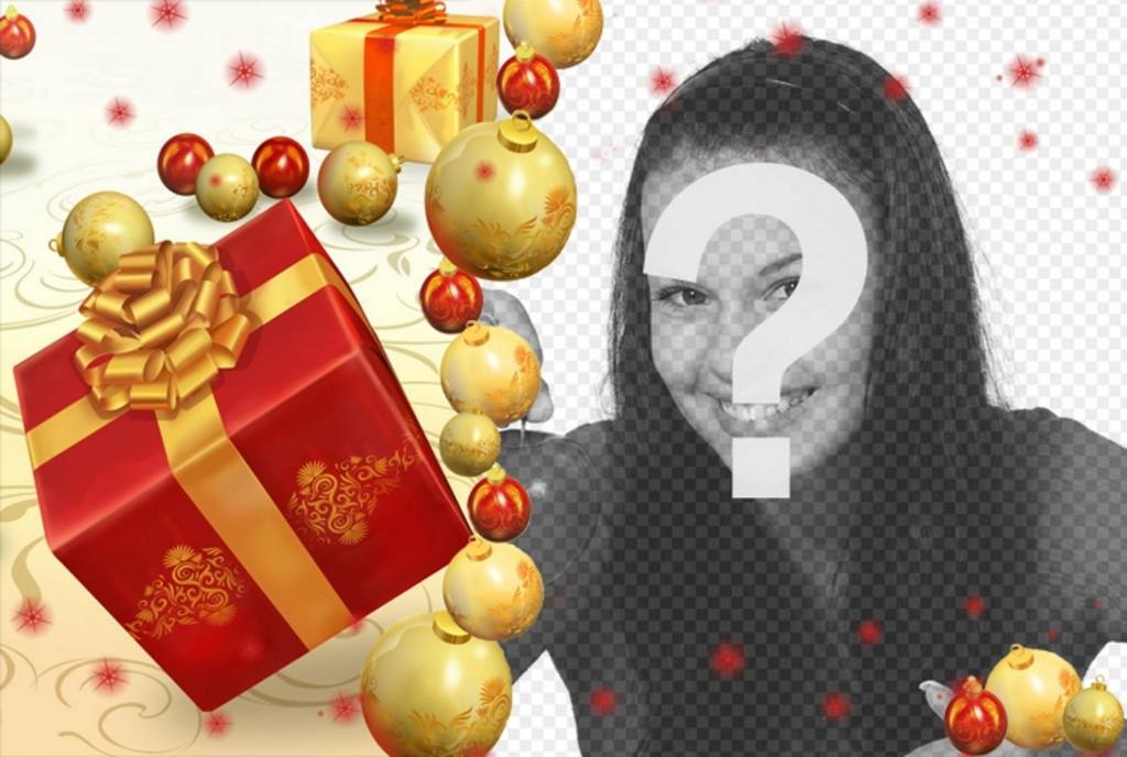 Online-Weihnachtskarte mit Geschenken Ihr Bild hinzufügen ..