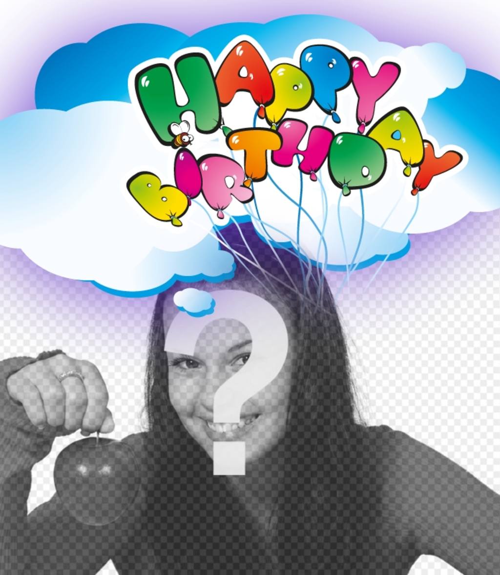 Postkarte Alles Gute zum Geburtstag mit Luftballons. ..
