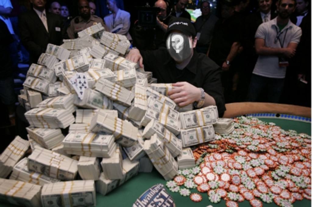 Fotomontage eines Gewinners von einer Million Dollar Poker zu..