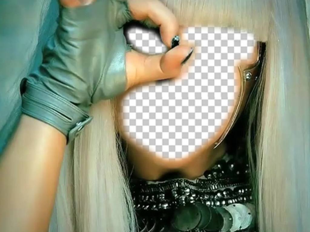 Schließen des Gesichts mit dem Stil von Lady Gaga Bearbeitung dieser Fotomontage ..