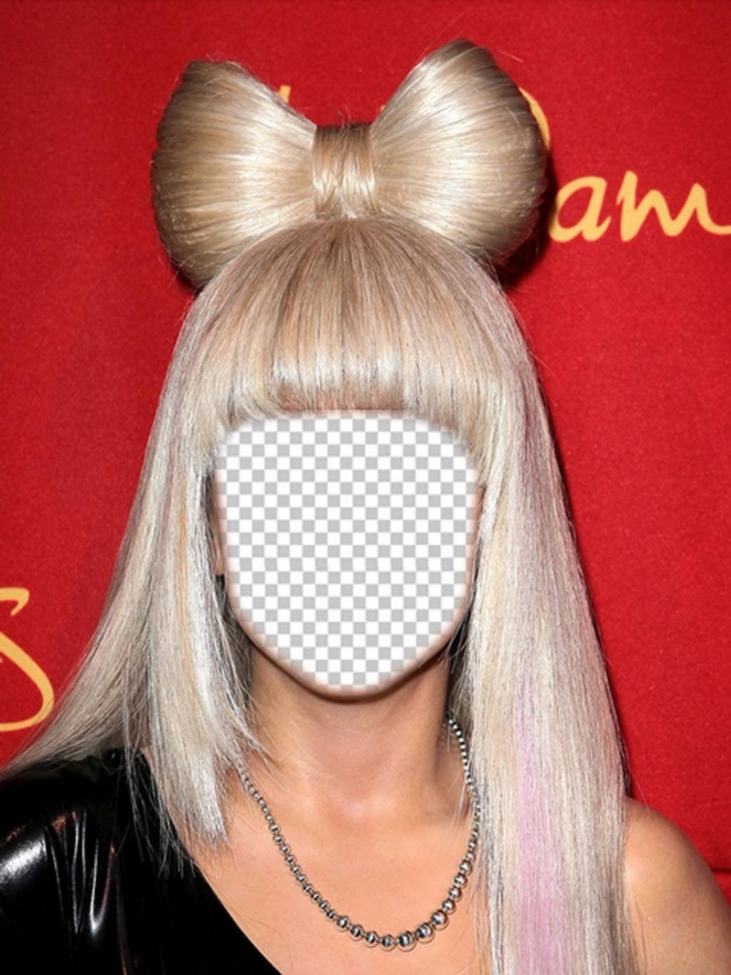 Dress up wie Lady Gaga mit ihrem blonden Haar mit diesem Fotomontage ..
