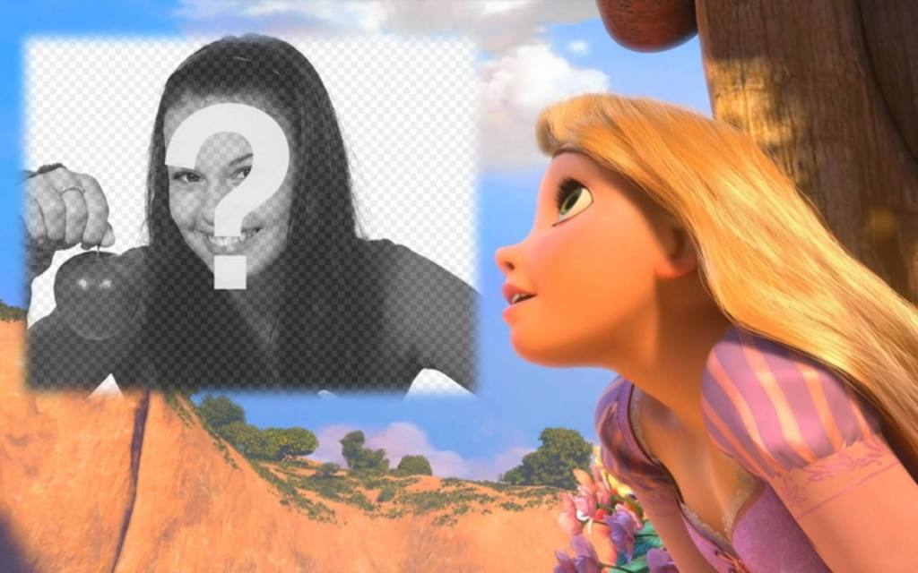 Fotomontage mit Prinzessin Rapunzel Disney. ..