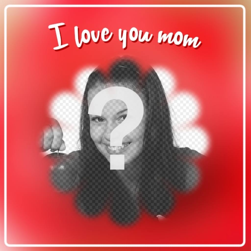 Postkarte für Muttertag, ein Bild mit einer Blume förmigen Rahmen mit der Phrase setzen "Ich liebe dich..