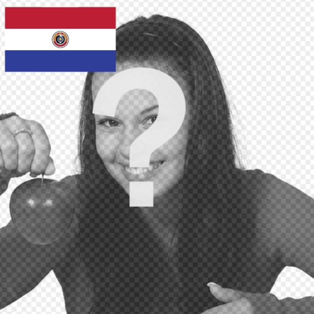 Fotomontage einer Flagge von Paraguay schaffen eine Foto-Collage mit einem Bild, das Sie..