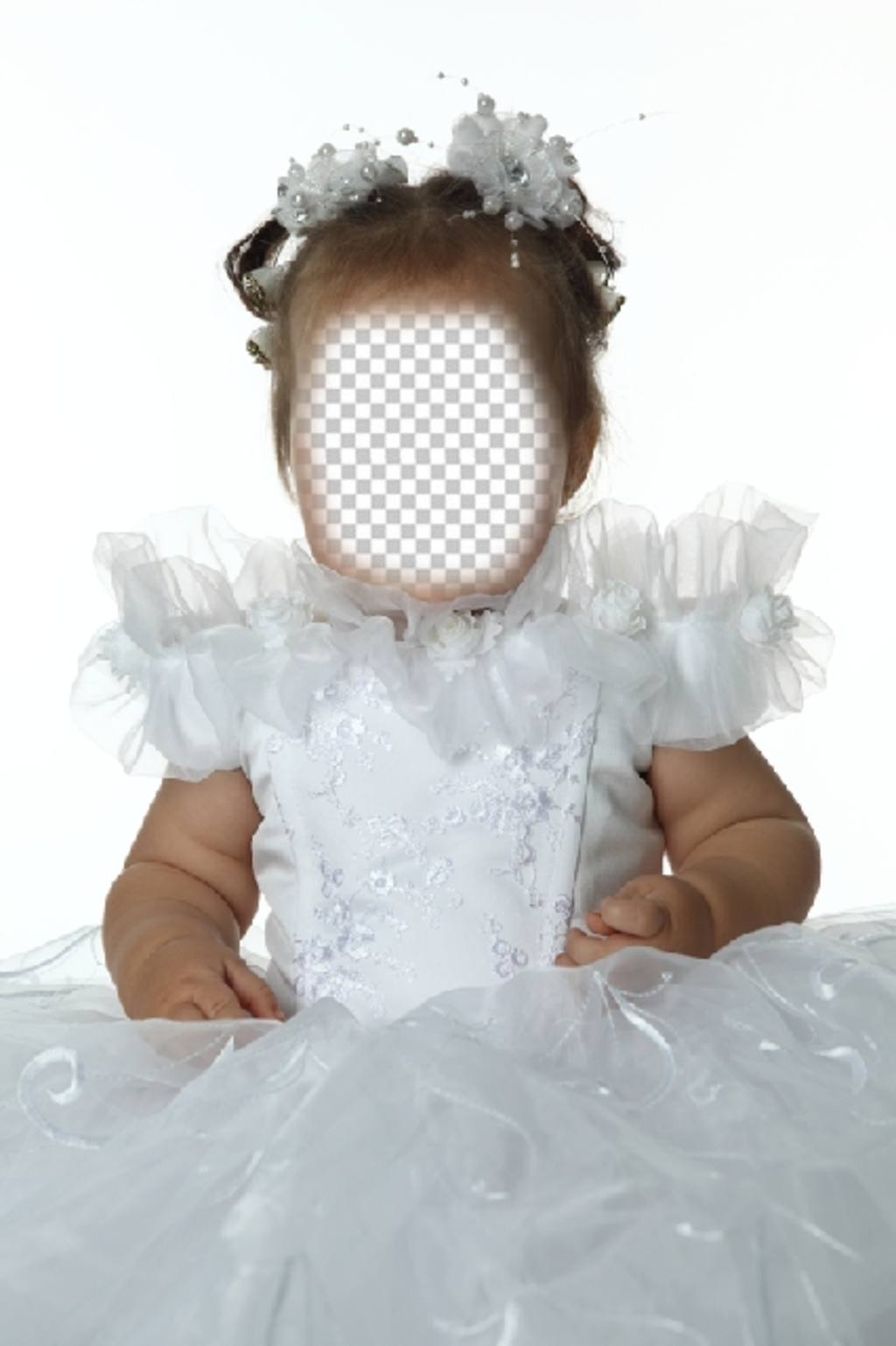 Fotomontage eines Mädchens wie eine Prinzessin gekleidet, um Ihr Gesicht zu setzen ..