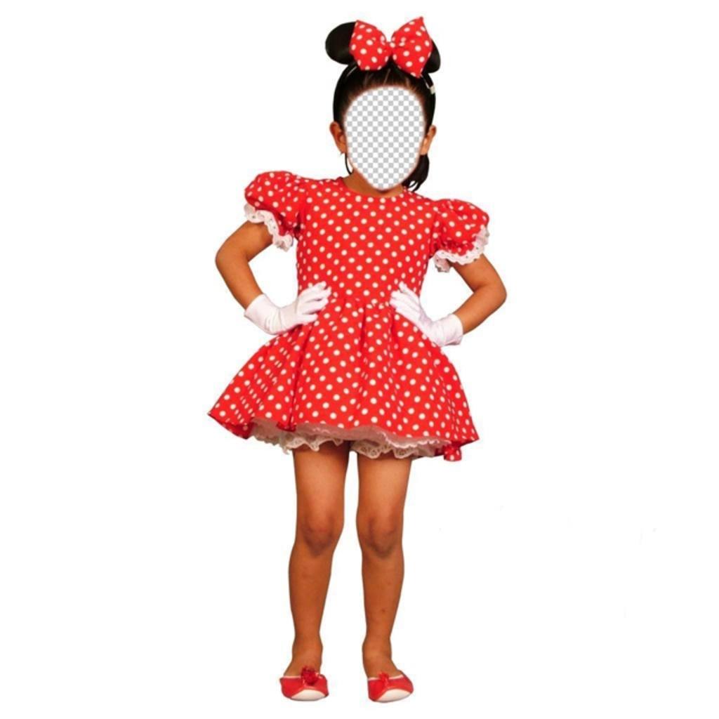 Fotomontage von Minnie Mouse Kostüm ein Gesicht ..