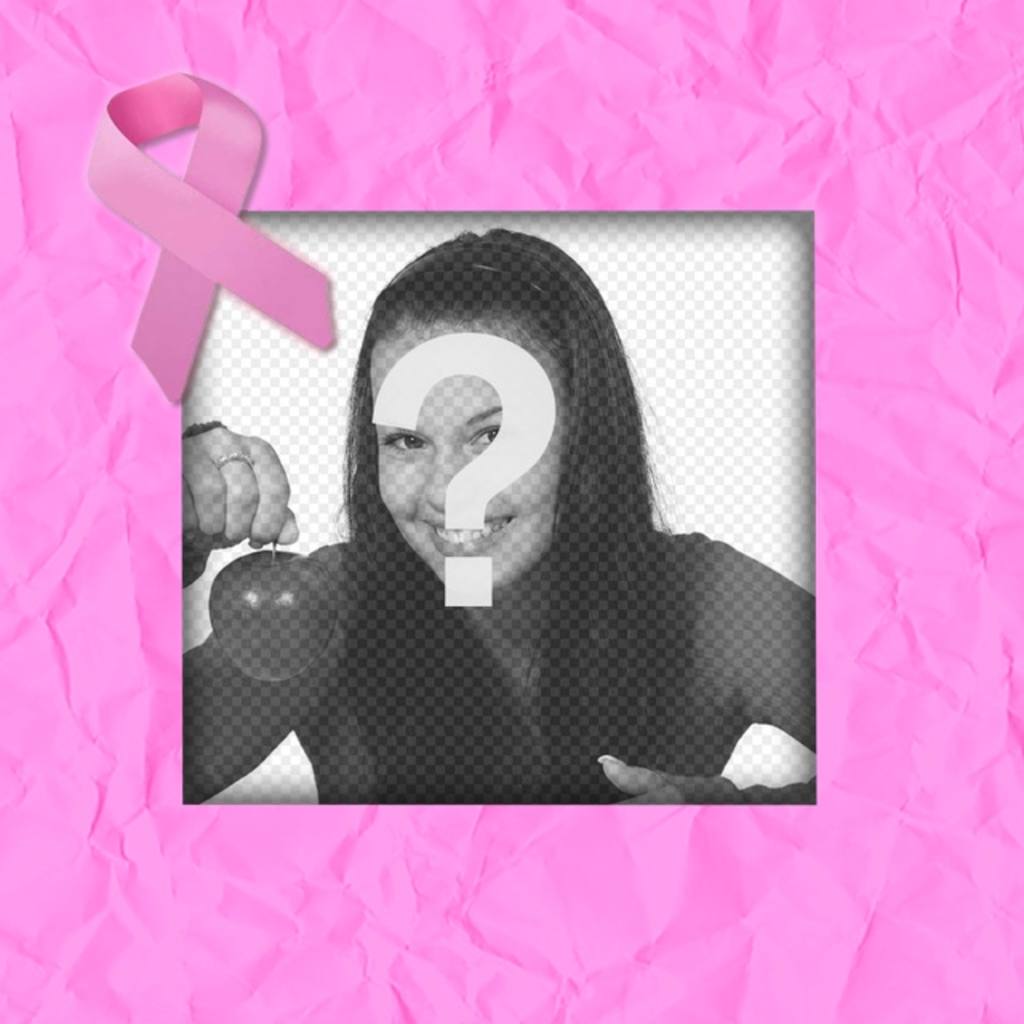 Unterstützt den Kampf gegen den Krebs mit diesem rosa digitalen Bilderrahmen mit einem rosa Band auf der Kante und Rahmen Ihres Fotos..
