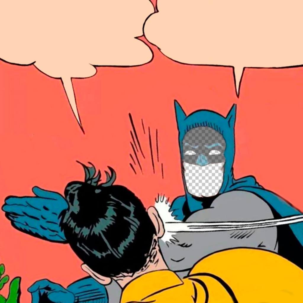 Editierbare Fotomontage des Mems von Batman und Robin für Ihr Foto und ..