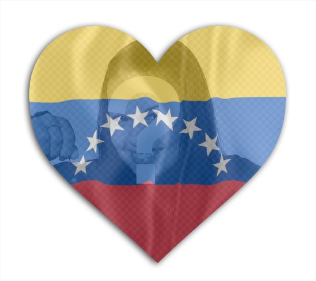 Fotomontage Venezuela herzförmige Flagge auf deinem Profilbild..
