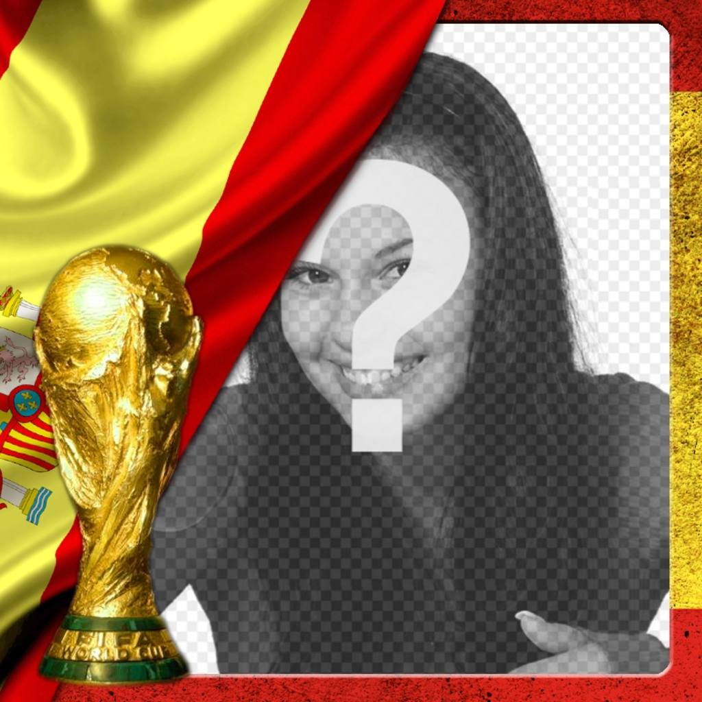 Fotomontage mit Spanien-Flagge und Weltmeisterschaft, um das Foto setzen. ..