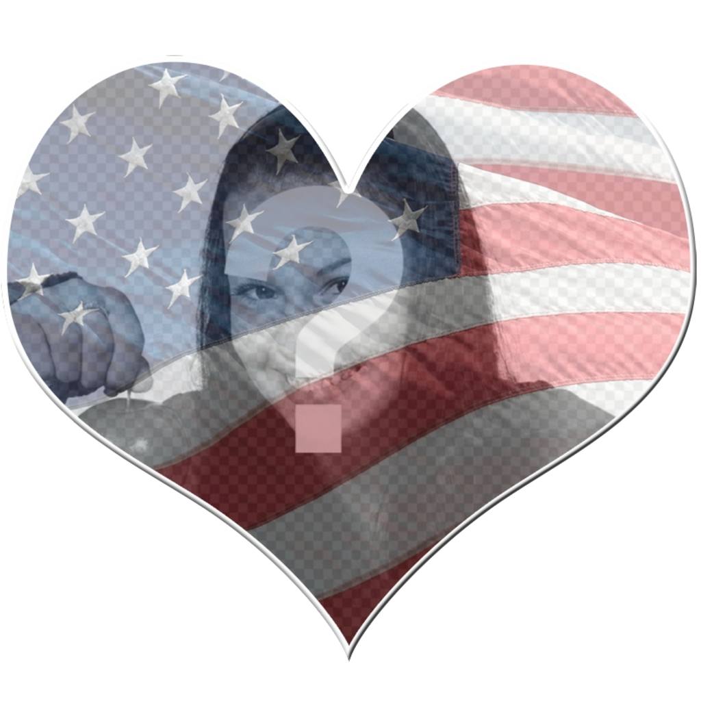 Herz-förmigen Rahmen die Anzeige der USA-Flagge. ..