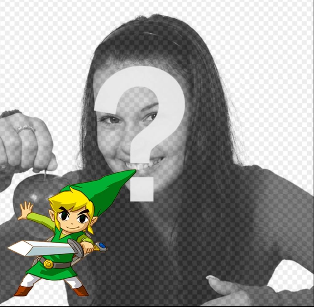 Profil-Vorlage mit Link von Zelda Saga schwingt ein Schwert. ..