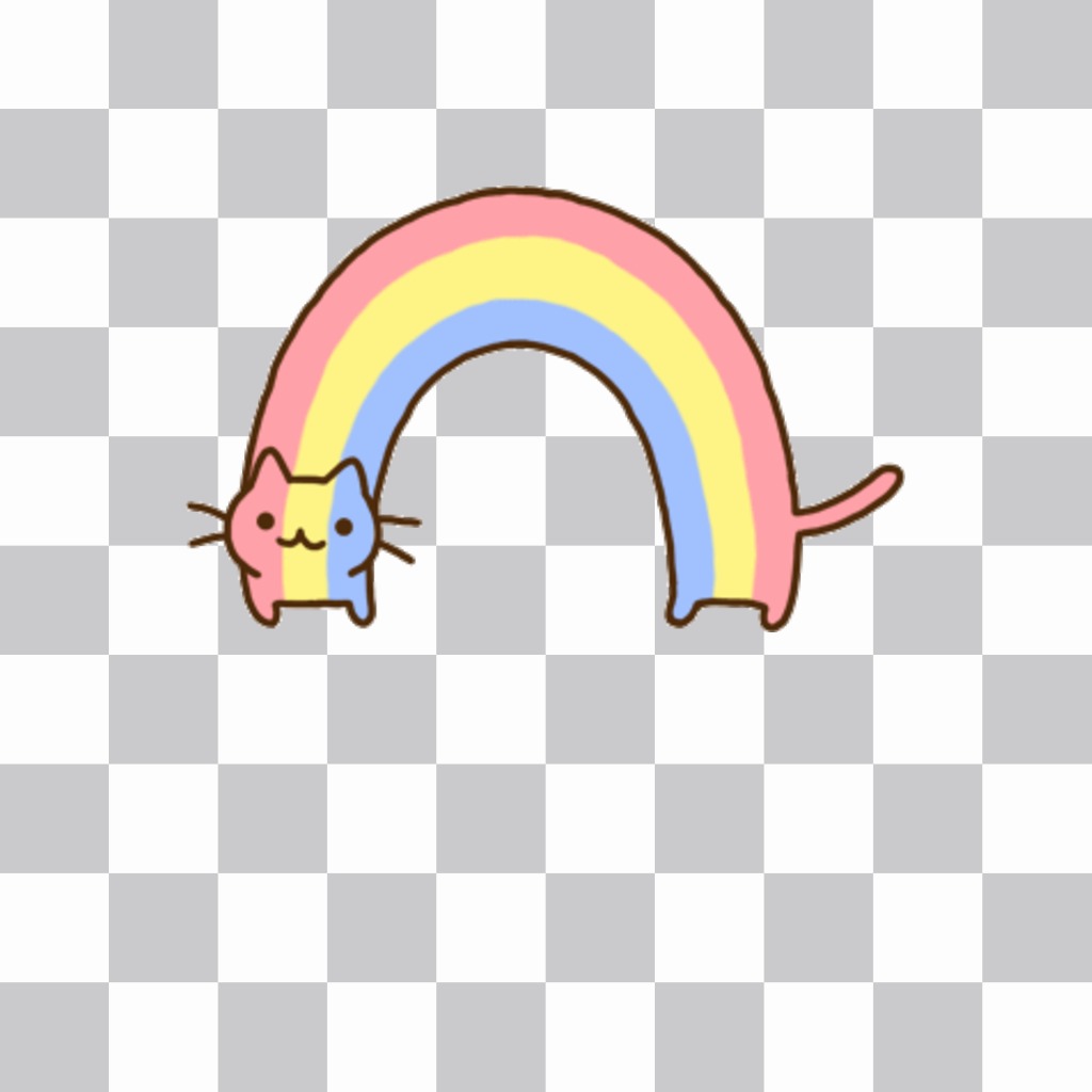 Aufkleber einer Katze mit Regenbogenfarben ..