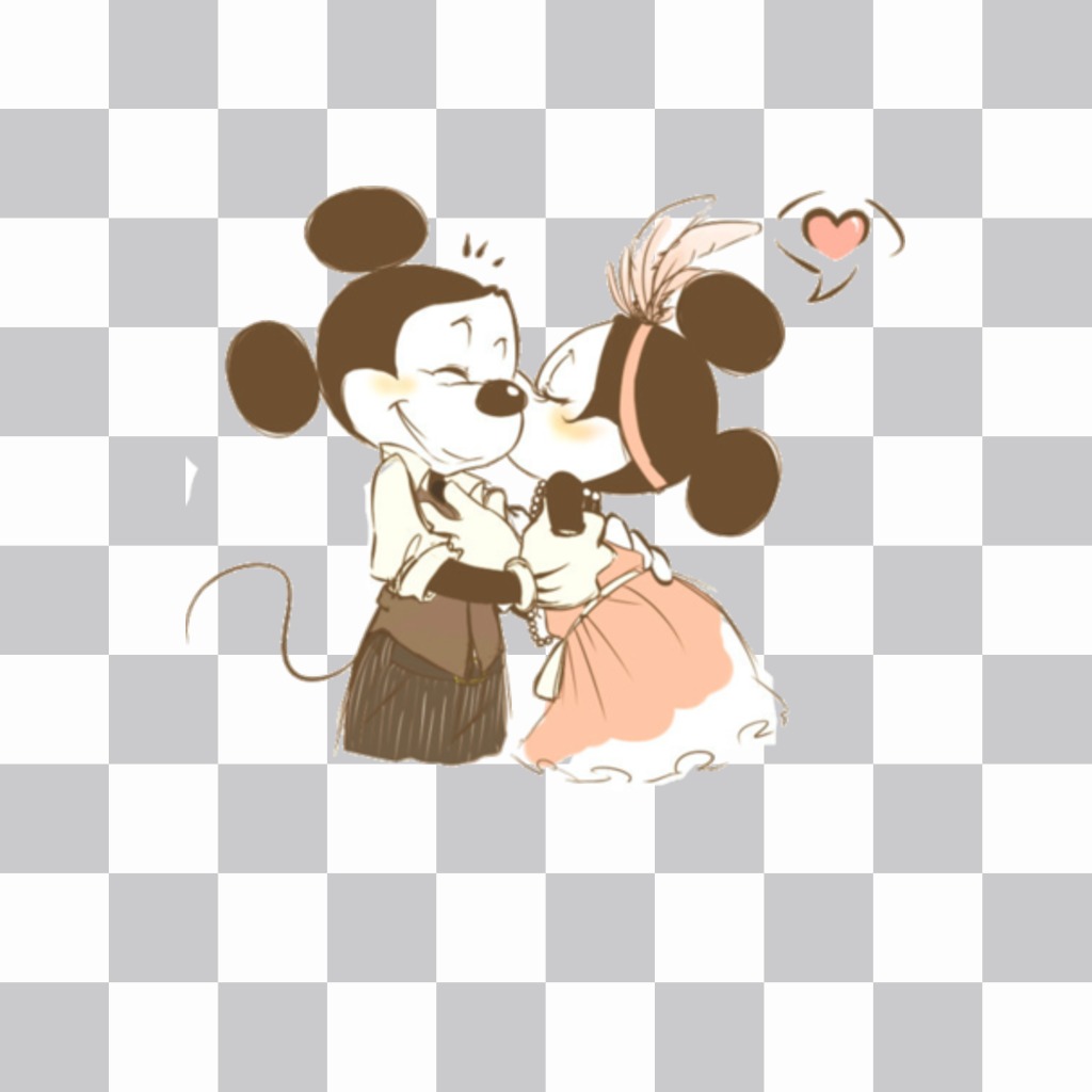 Aufkleber mit einem Bild von Mikey und Minnie Mouse ..