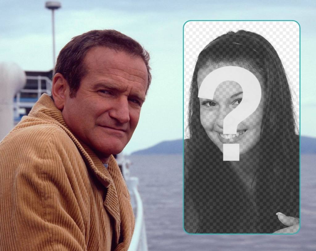 Erscheint in dieser Collage mit Robin Williams im Meer. ..