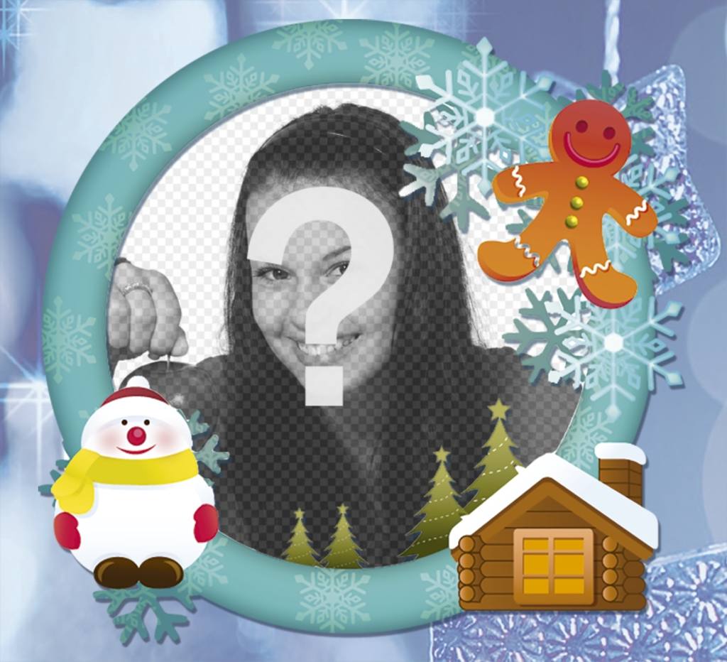 Online-Foto-Rahmen mit Schnee für Ihre Weihnachtskarte. ..