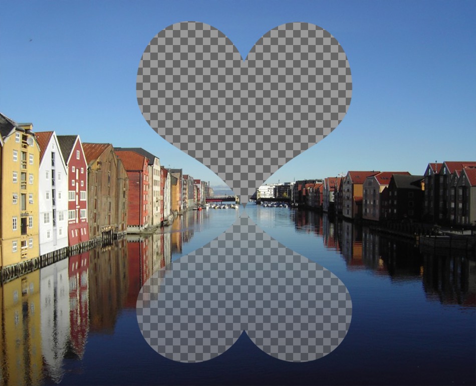 Postkarte für zwei Fotos von Trondheim ..
