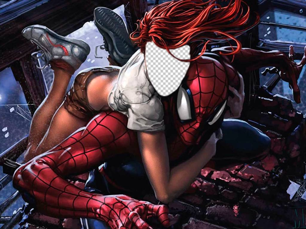 Fotomontage mit Mary Jane und Spider-Man Ihr Foto auf ihr ..