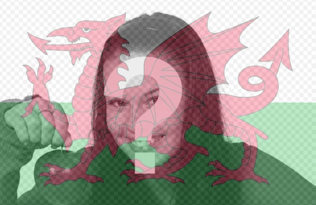Setzen Sie die Flagge von Wales in Ihren Fotos als Filter ..