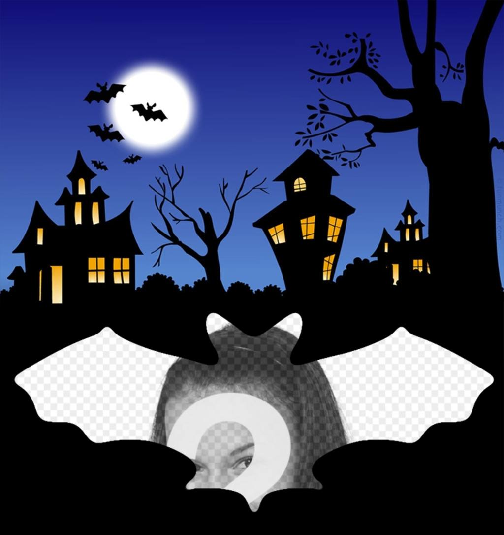Fotomontage von Halloween mit Fledermäuse ..