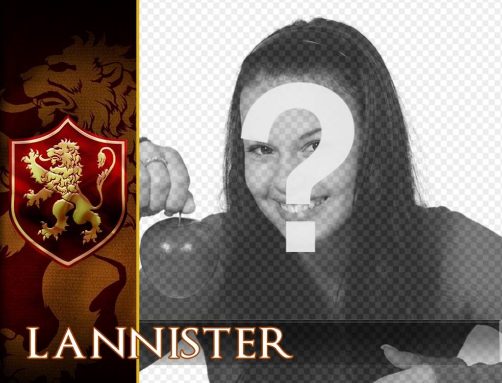 Fotomontage mit dem Schild des Hauses Lannister ..