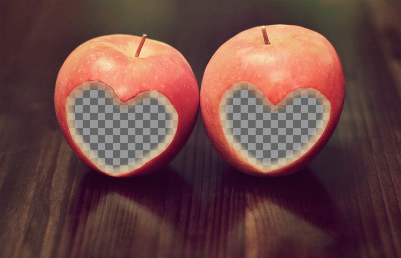 Liebe Fotomontage für zwei Fotos mit Äpfeln ..