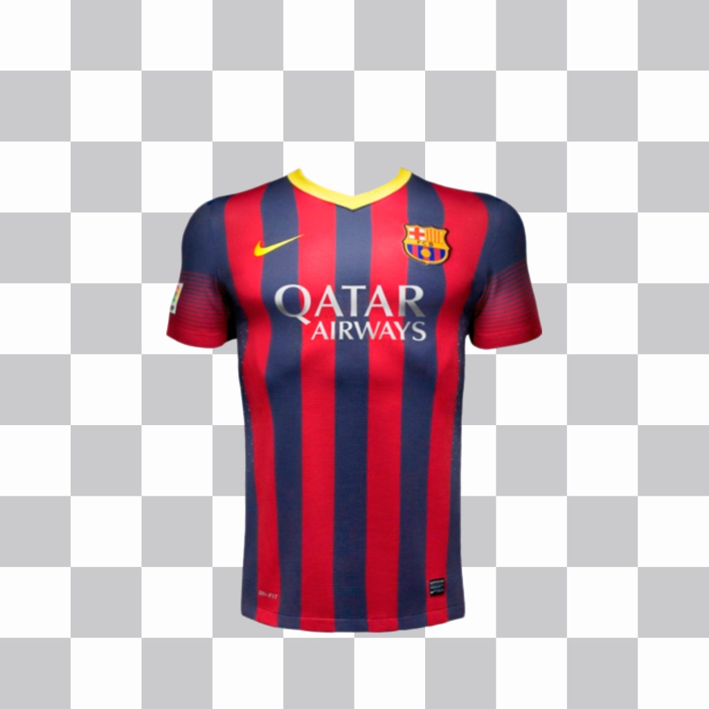 Aufkleber eines FC Barcelona T-Shirt der Saison 2014 ..