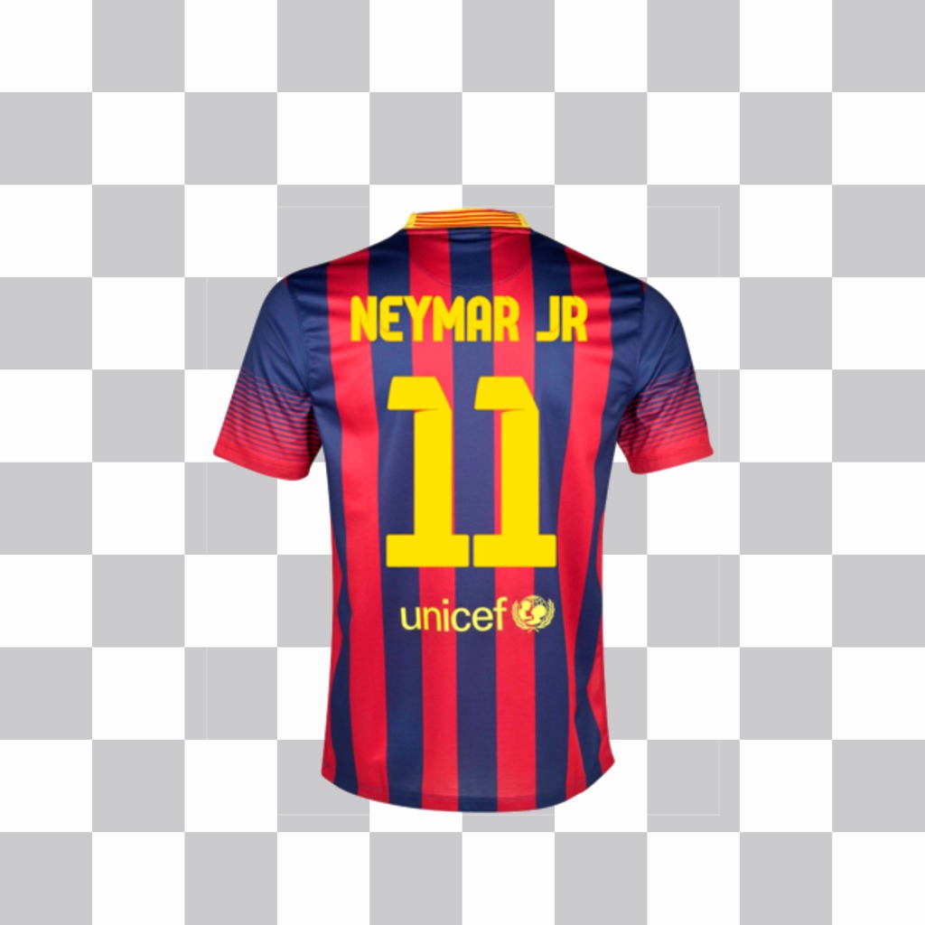 Aufkleber mit dem T-Shirt der Barca-Spieler Neymar ..