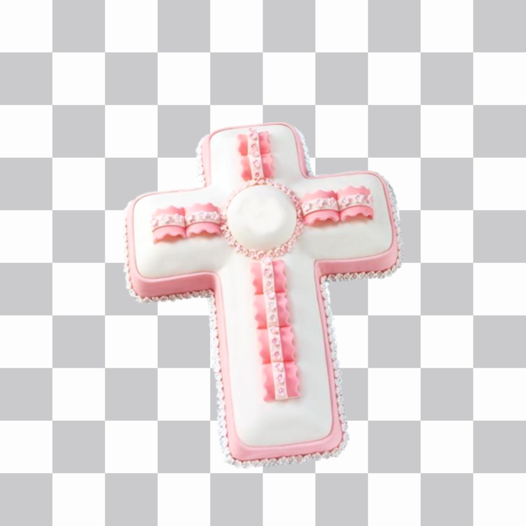 Aufkleber von einem Kreuz aus rosa und weiße Farbe für Ihre Fotos ..