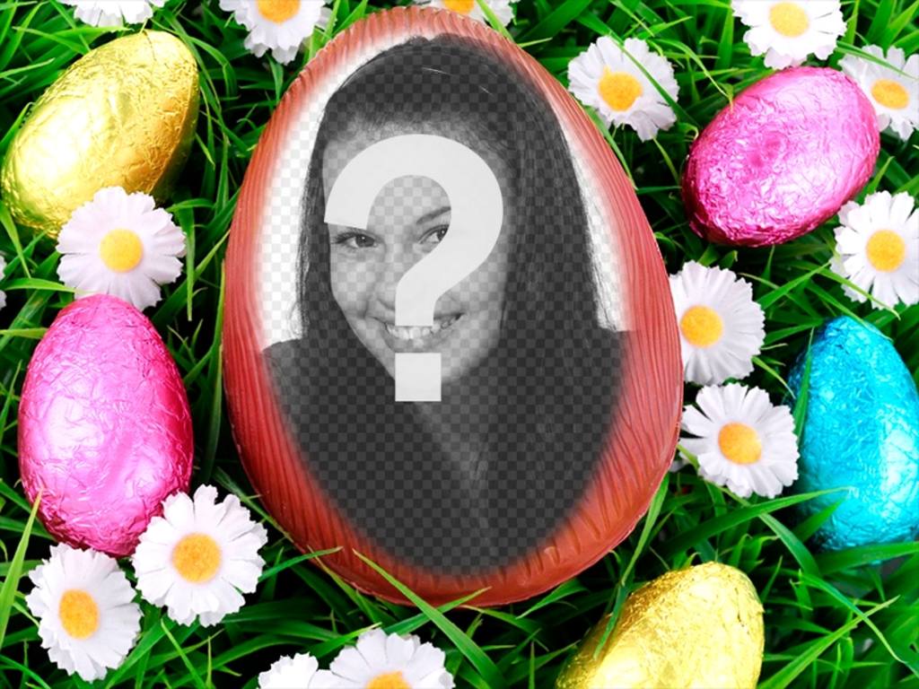 Fotomontage, um Ihr Bild in einem Oster Ei legte ..