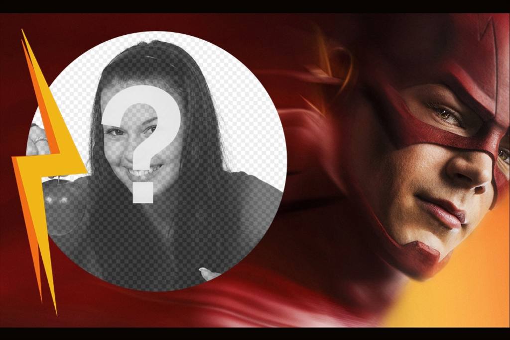Fotomontage mit einem der Flash-Superhelden. ..
