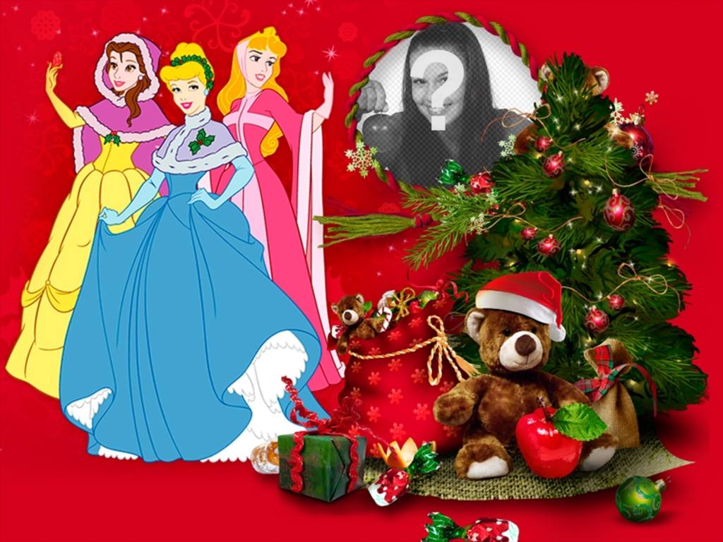 Fotomontage Kinder Weihnachten mit Cinderella. ..