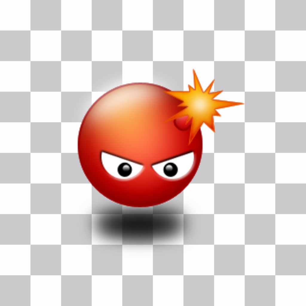 Emoticon eines roten Bombe dabei ..