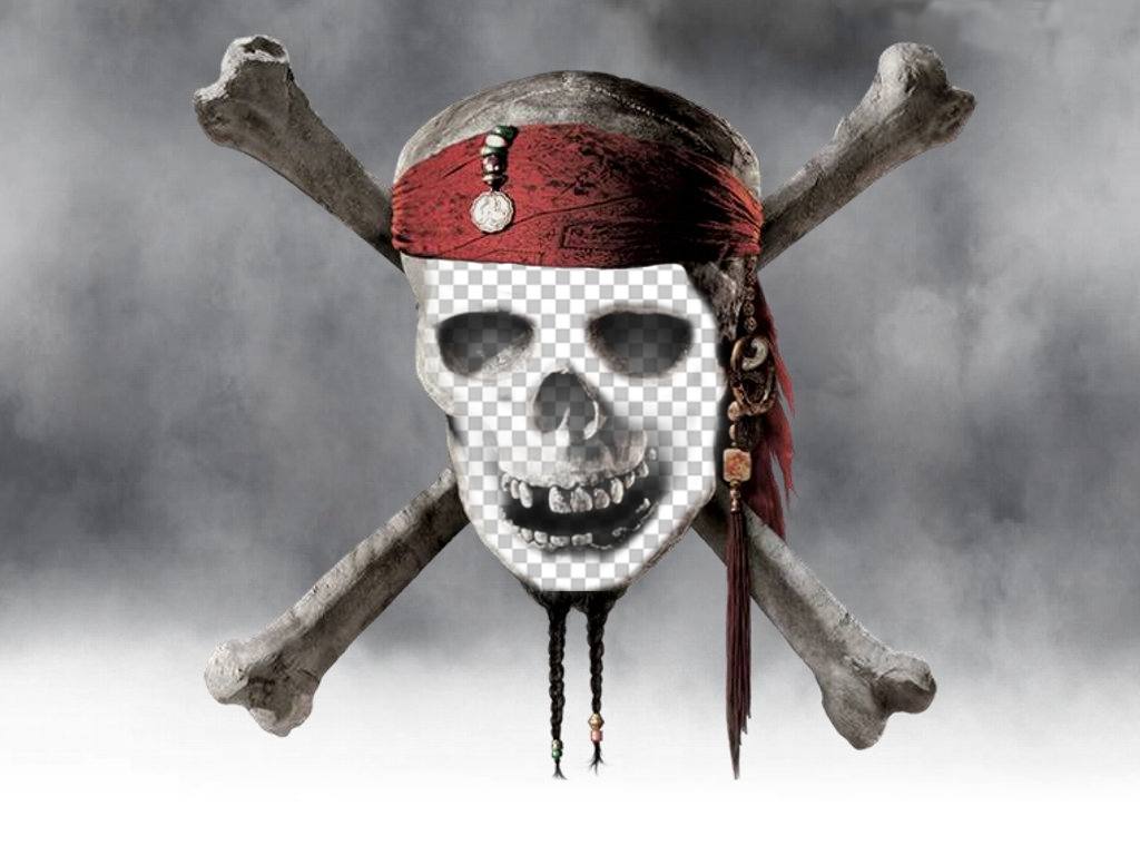 Fotomontage eines Piraten-Totenkopf ein Bild von Ihrem Gesicht zu setzen. ..