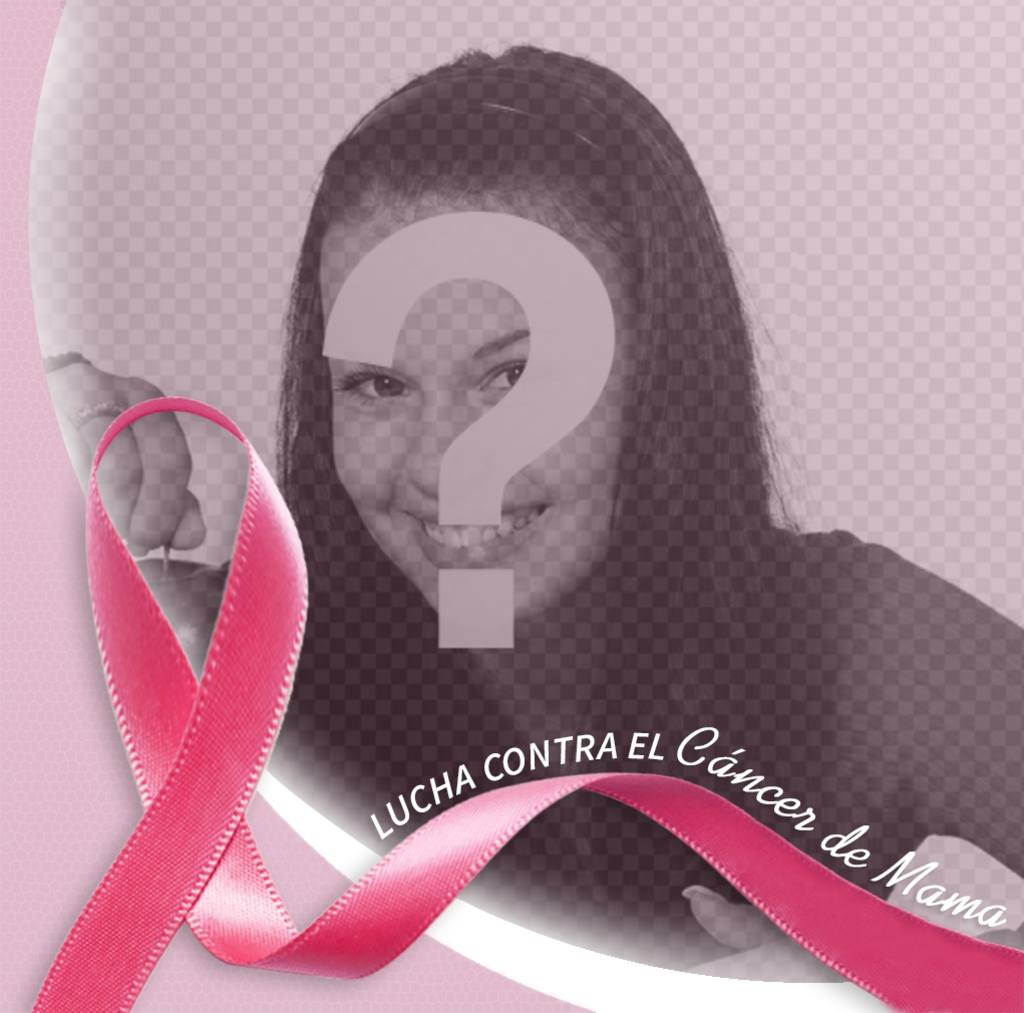 Photo-Effekt für Ihr Profil-Foto von einem rosa Rahmen und dem Farbband gegen Brustkrebs. ..