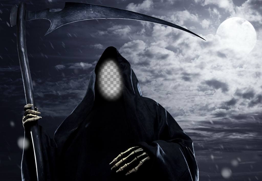 Fotomontage Ihr Gesicht im Dunkeln Reaper zu setzen ..