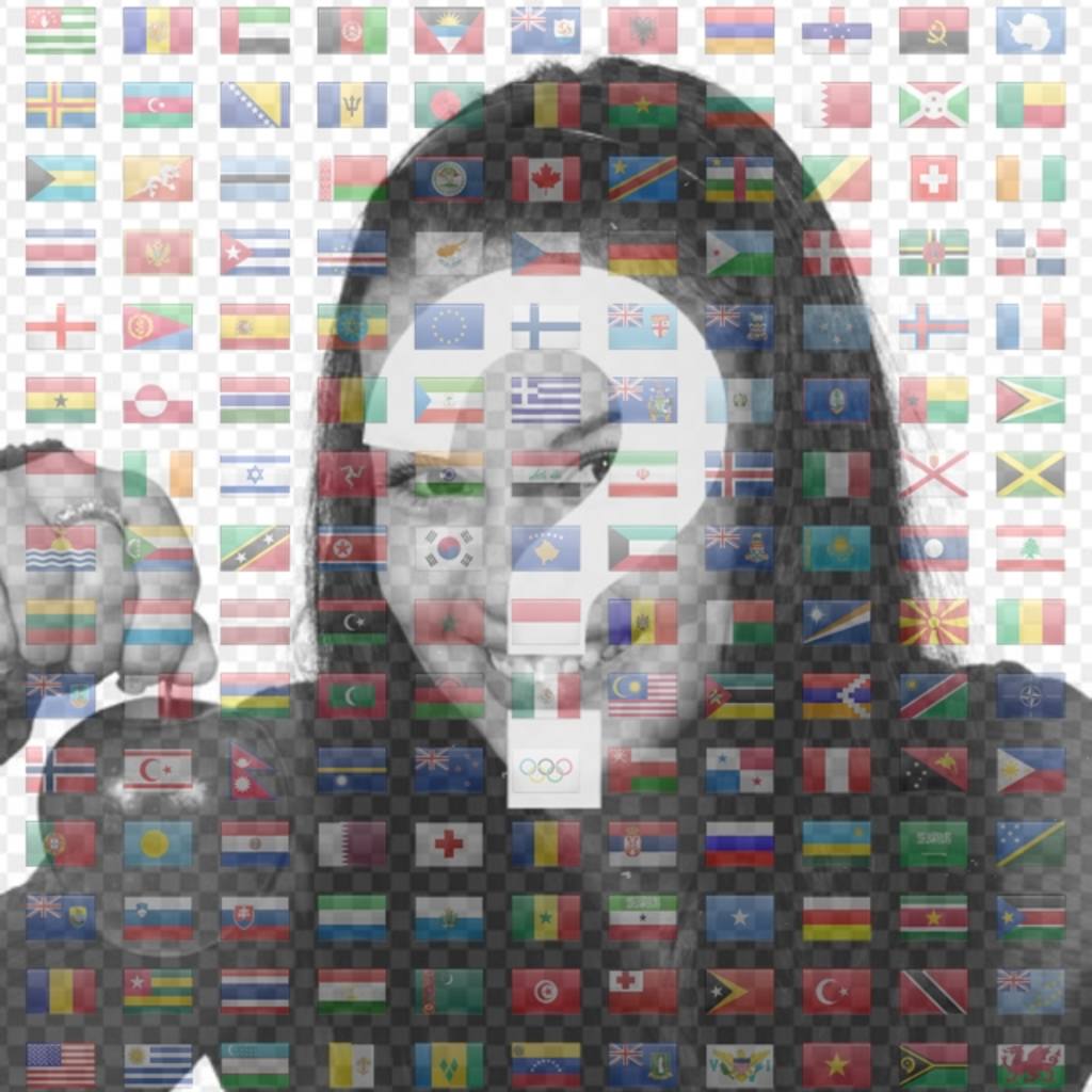 Collage mit allen Flaggen der Welt zusammen, um in Ihrem Profil Bild zu..