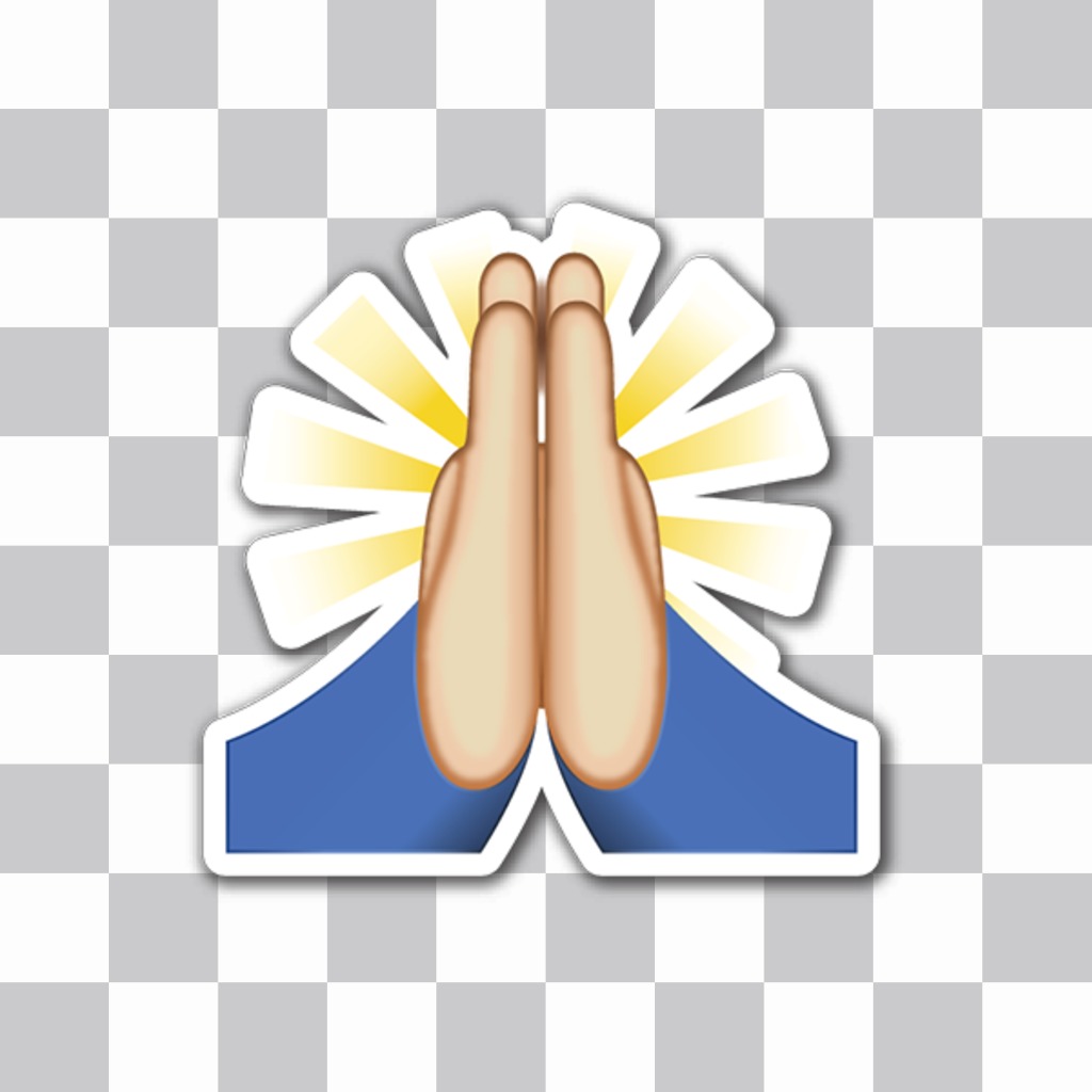 Aufkleber des emoji mit den Händen zusammen, um zu beten. ..