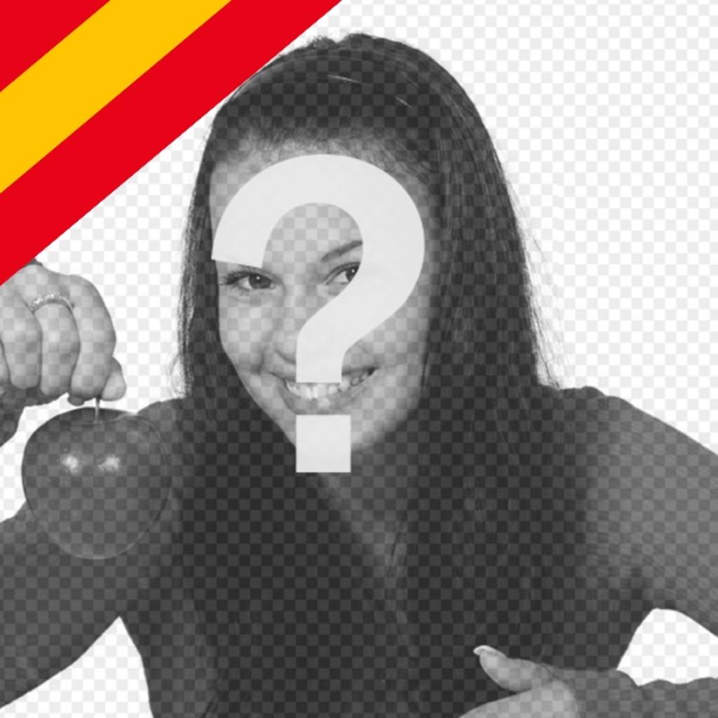 Flagge von Spanien in der Ecke des Bildes mit diesem kostenlosen Fotoeffekt ..