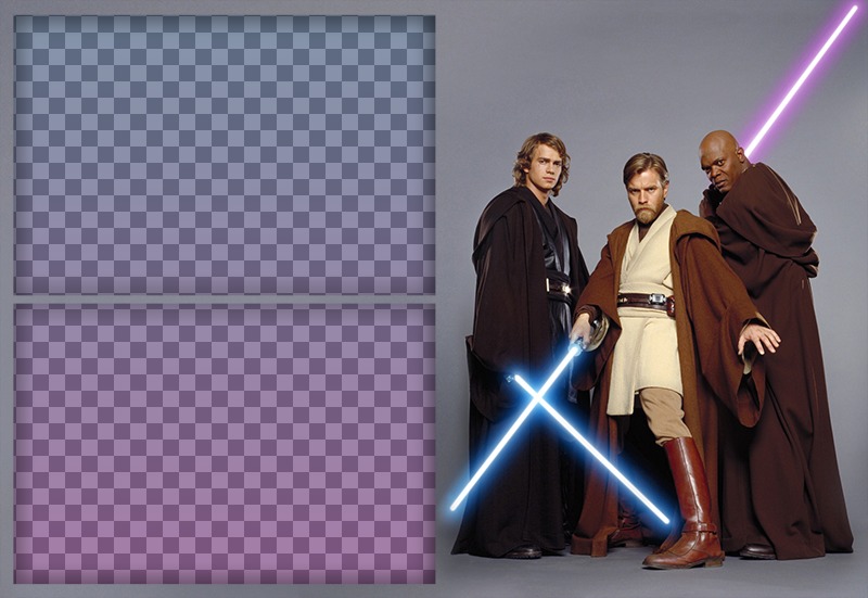 Fotoeffekt aus drei Zeichen von Star Wars für zwei Fotos ..