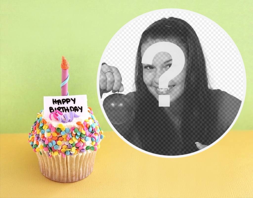 Photo-Effekt mit einem Geburtstag Cupcake für Ihr Foto ..