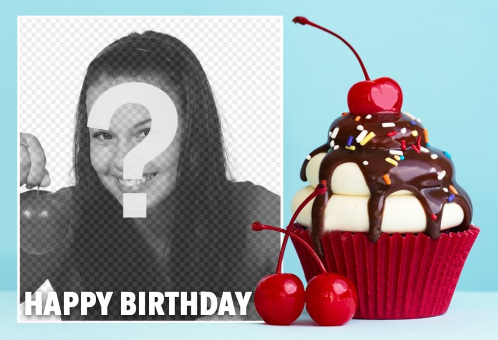 Photo-Effekt mit einem kleinen Kuchen für Geburtstag ..