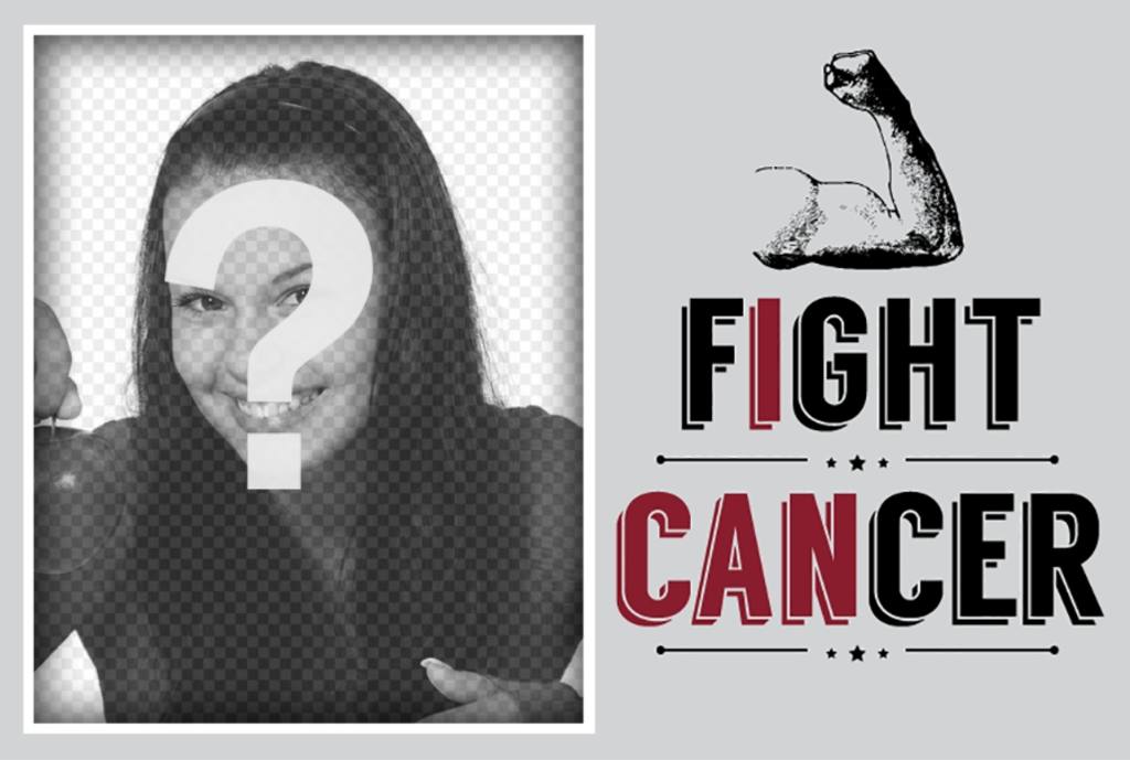 Fotorahmen gegen den Krebs mit dem Satz Kampf gegen Krebs Fight Cancer ..