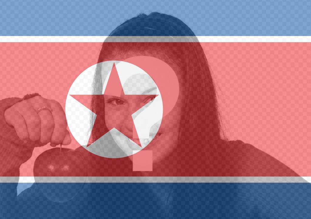Flagge von Nordkorea hinzufügen, wie ein Filter, um Ihre Fotos Photo Wirkung ..