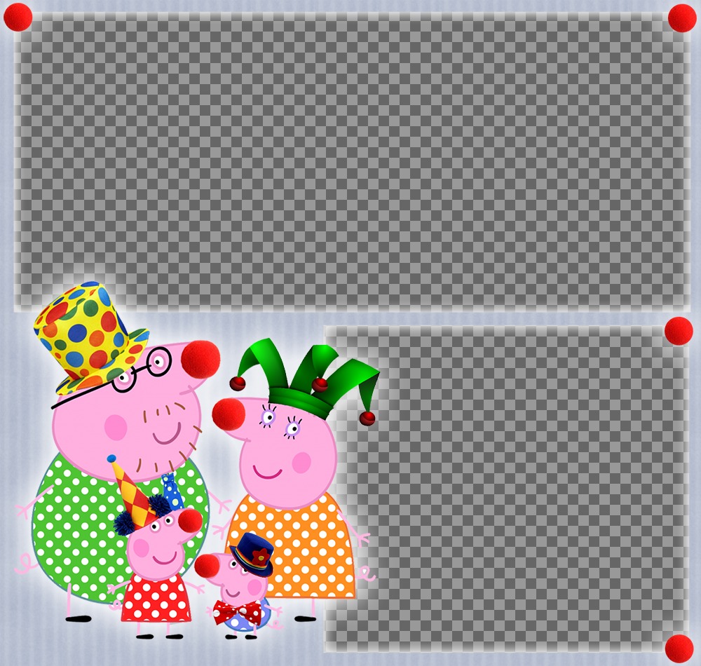 Kinder Collage mit Peppa Pig Familie ..