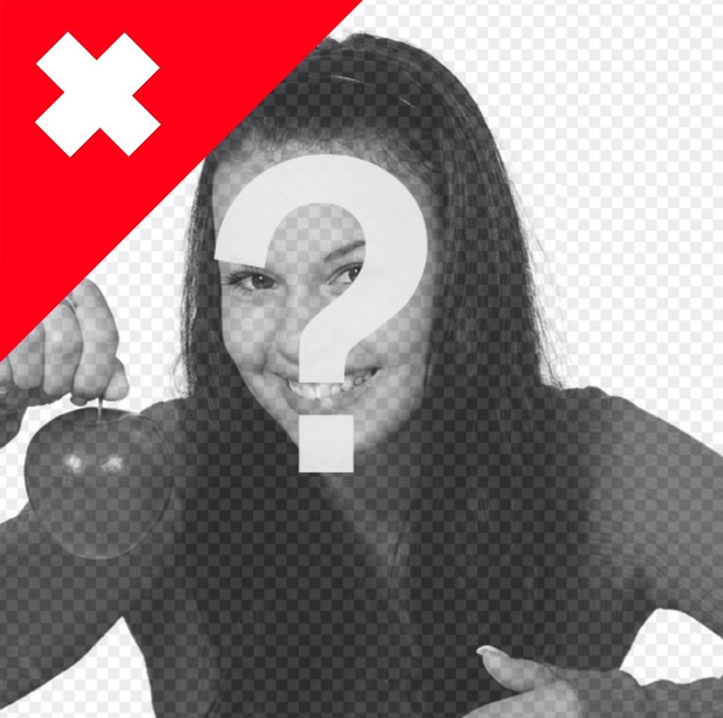 Schweizer Flagge auf einer Ecke des Fotos mit diesem Online-Effekt ..